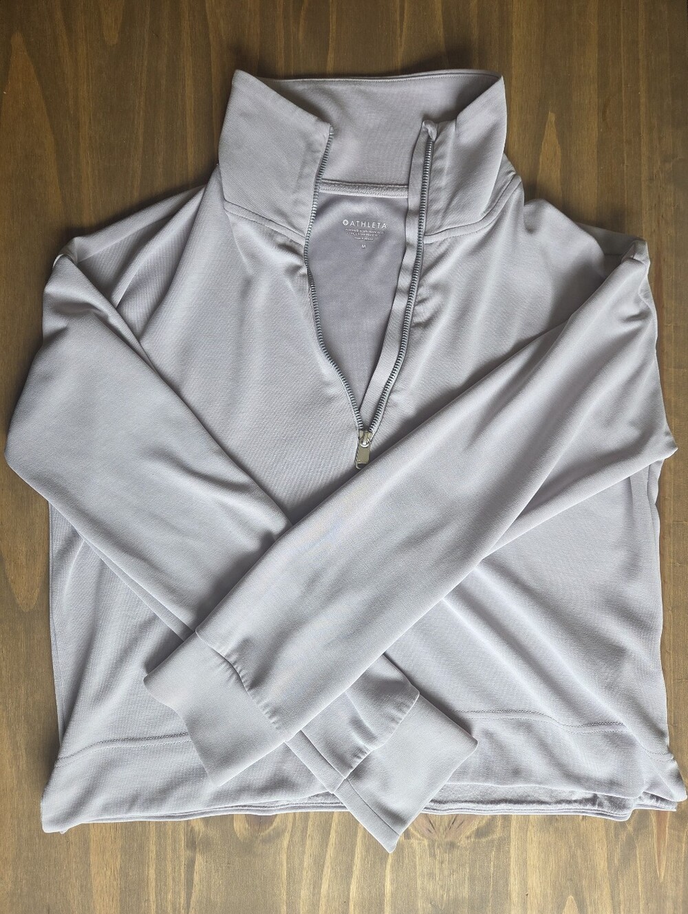 Athleta Light Lavender Gray Quarter-Zip Pullover